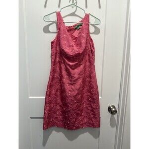 TiBi Hyland 100% Silk Women's Pink Mini Sleeveless Dress Size 8 Embroidered